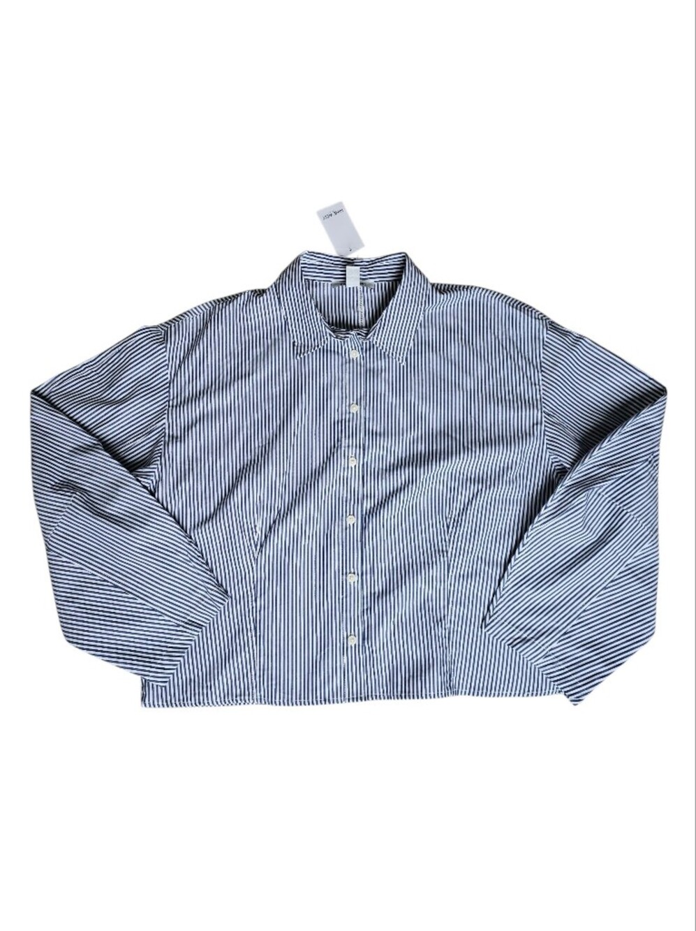 New NINE WEST JEANS Shirt with Tags, Blue and White Stripes, Size XL - Picture 16 of 16